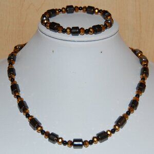 2 Pcs,Necklace,Bracelet,Magnetic Necklace,Magnetic Bracelet,Glass,Magnetic Beads